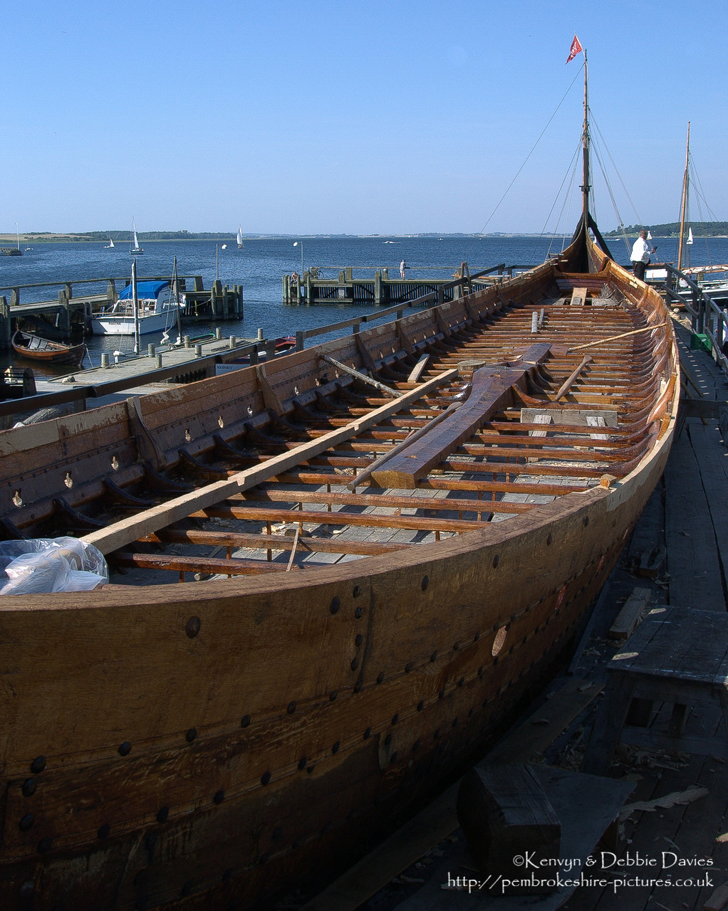 Partially constructed Viking long boat, 2004